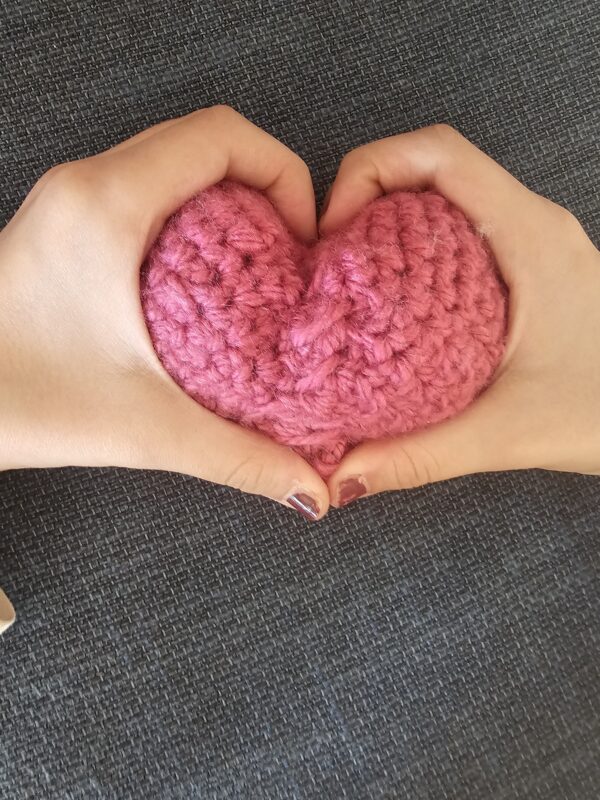 Amigurimi Mini Hjärta ( virkat )